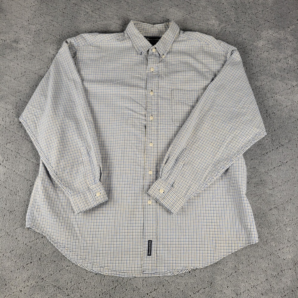 Abercrombie & Fitch Shirt Mens XL Blue Yellow Plaid Long Sleeve Button Down